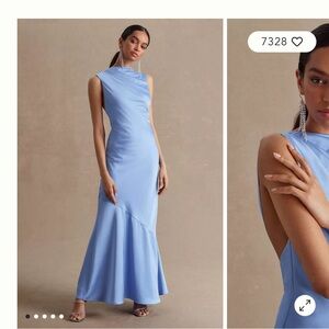 ISO Anthropologie significant other blue satin maxi dress